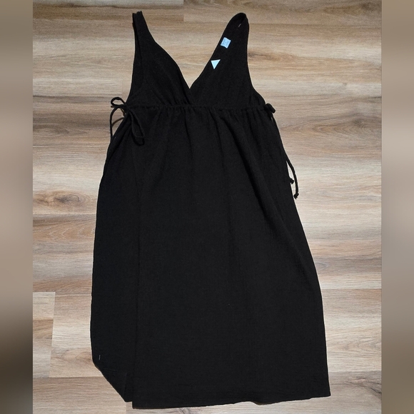 NWT Shade & Shore Black Gauze Cotton Breathable Hi Slit Cover Up Size L - Picture 6 of 13